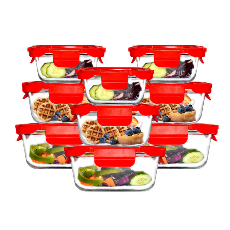 High Borosilicate Glass Lunch Box with Plastic Lid Airtight