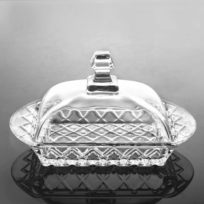 Middle East Style Glass Butter Dish with Cover for Wedding