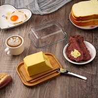 Food Safe Bamboo Butter Dishes With Glass Lid