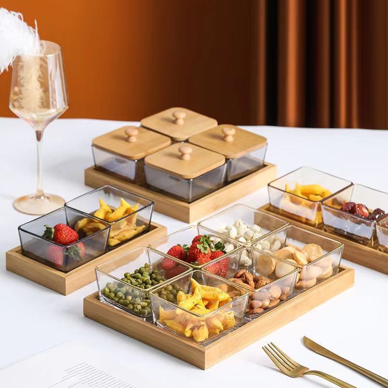 Glass Snack Jars with Tray