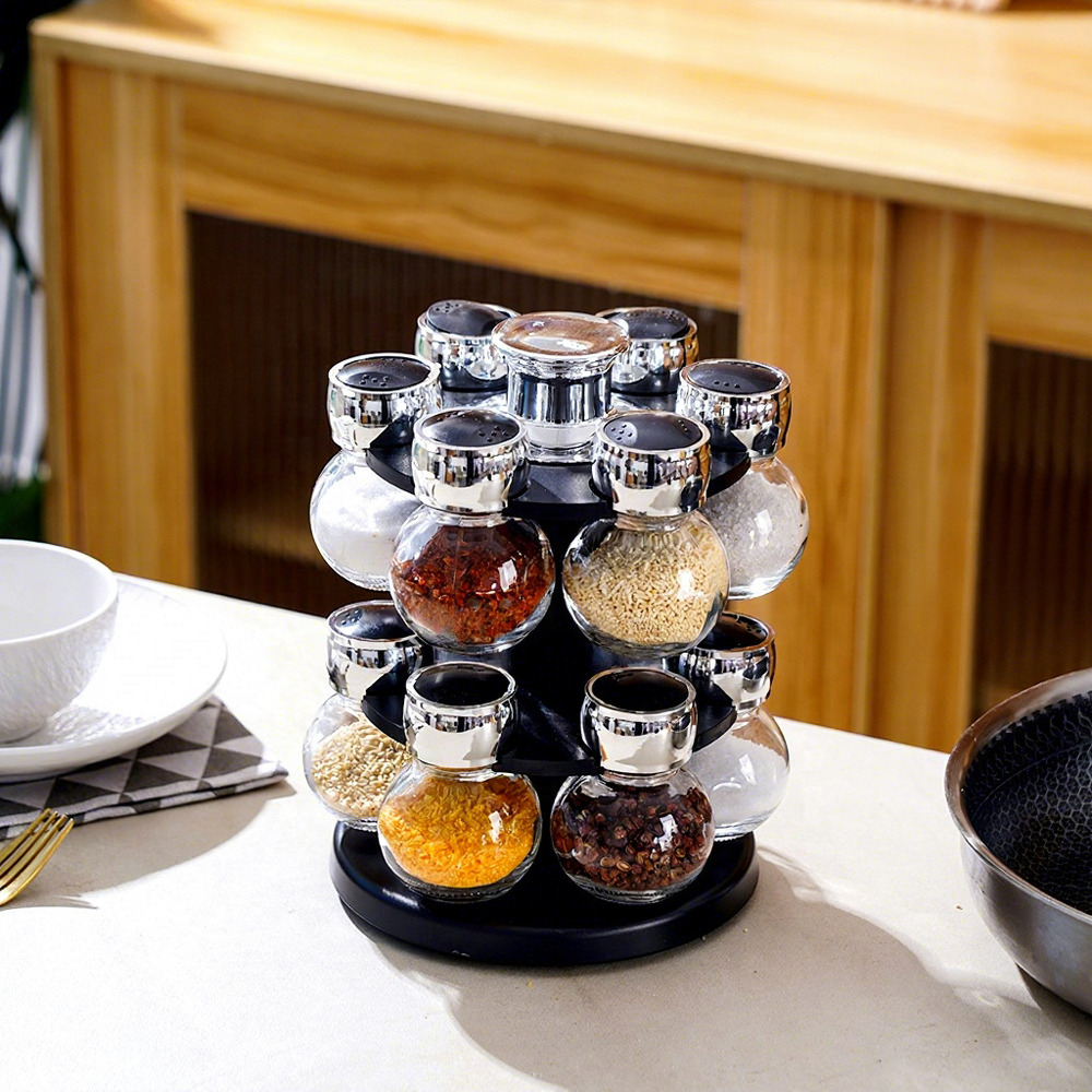 Kitchen New Accessories Round Spice Jars Bottle