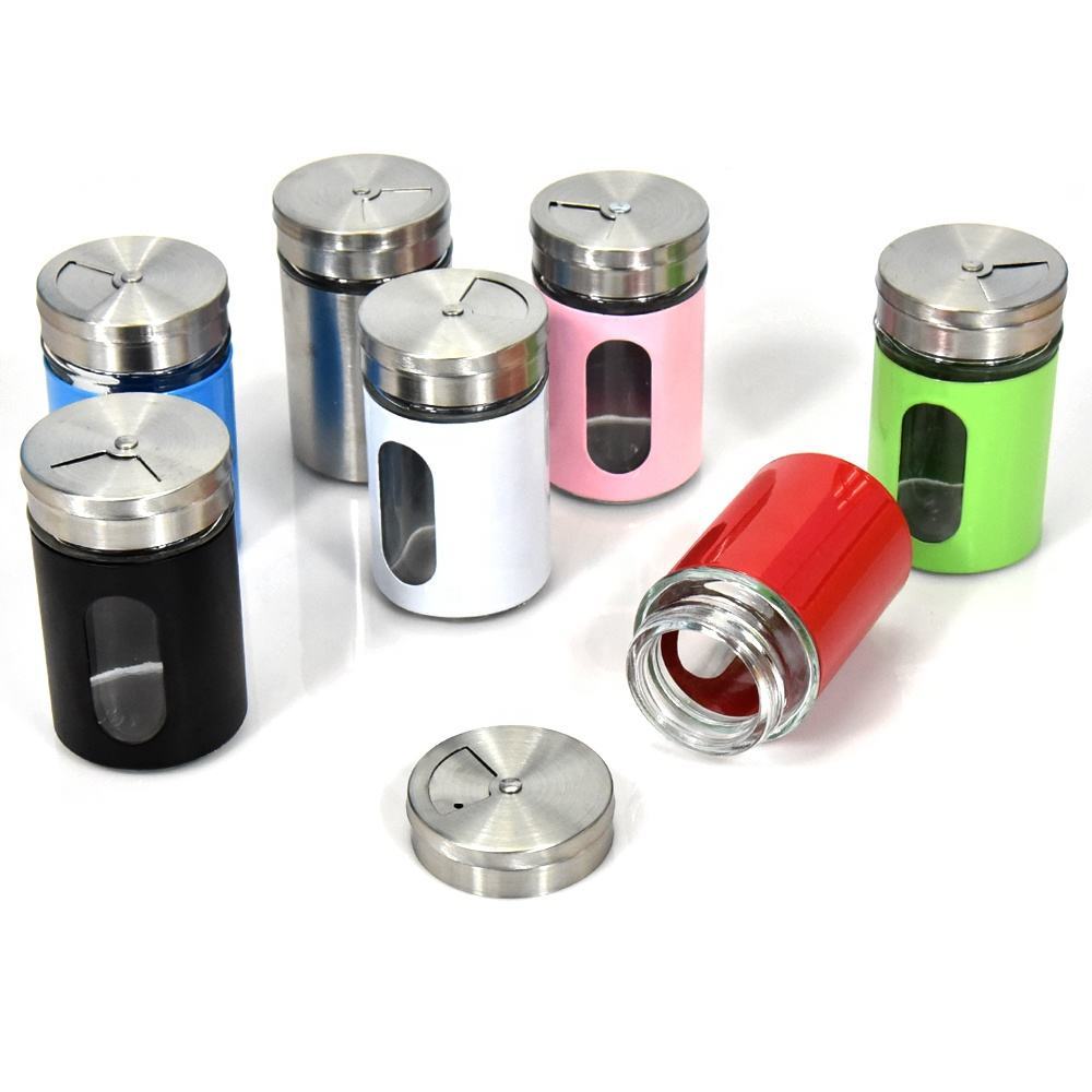 Glass Pepper Seasoning Storage Jar Windowed Glass Spice Jars