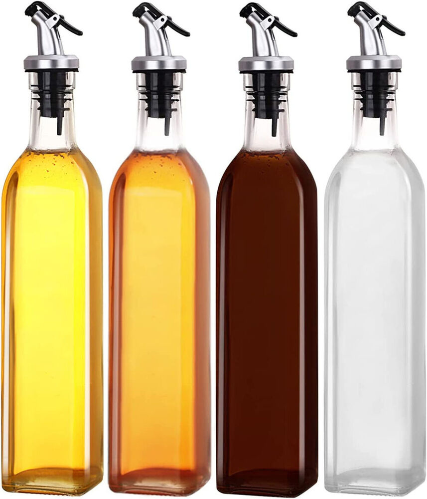 Glass Olive Oil Dispenser Bottle Set for Kitchen