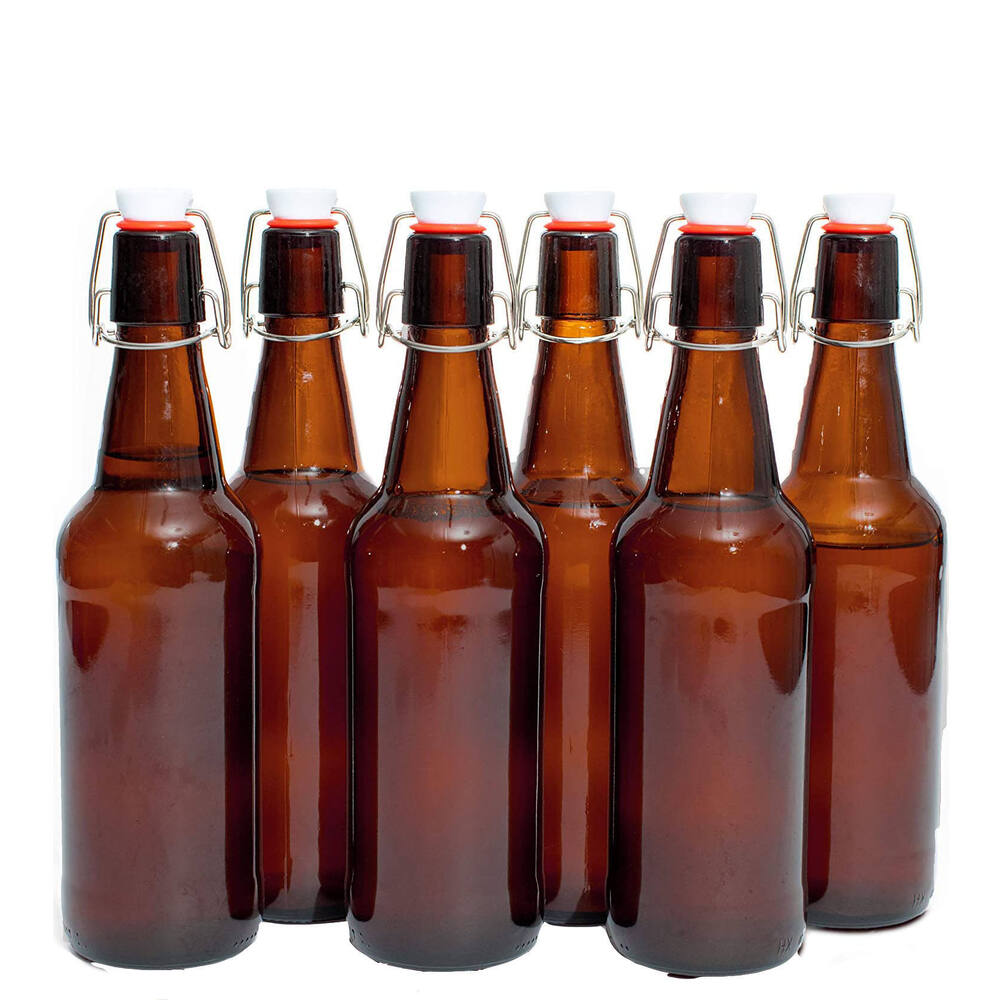 Glass Shaker Bottle Classic Swing Lid Mason Jar with Lid Flip Stopper