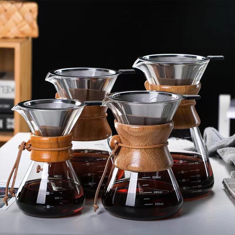 Coffee Maker Glass Pot - Borosilicate Glass 1.2l, Transparent, Heat-resistant, Anti-drip Spout, Stainless Steel Lid