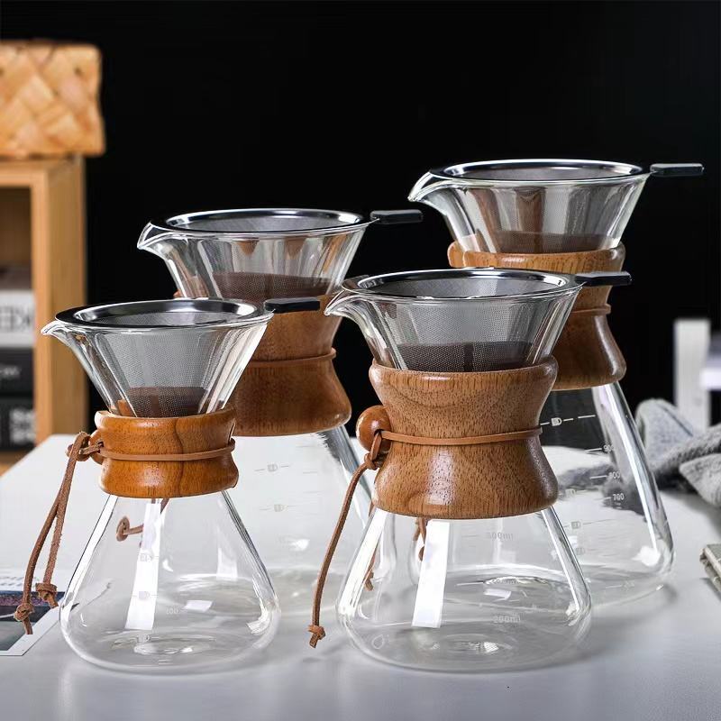Coffee Maker Glass Pot - Borosilicate Glass 1.2l, Transparent, Heat-resistant, Anti-drip Spout, Stainless Steel Lid
