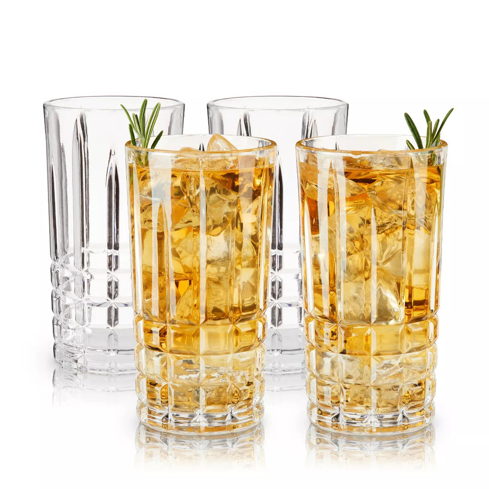 Premium Crystal Cut Tall Cocktail Glassware Gift Set