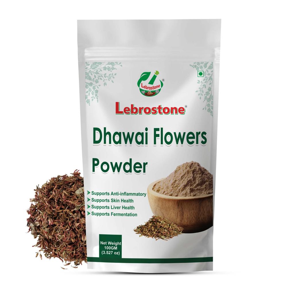 Lebrostone Dhawai Flowers Powder | Herbal Powder for Skin Health, Relaxation, Detoxification & Vitality | 100g