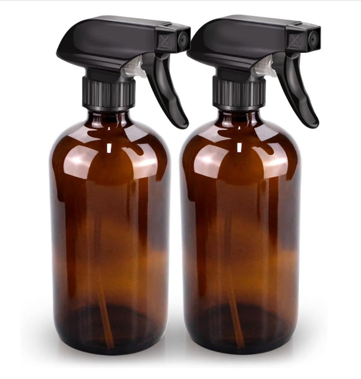 Amber Glass Spray Bottles - Soda-Lime Glass 100/250/500 ml, Amber, Screw Neck with Fine Mist Pump, Leak Proof, UV Protection, Refillable, Chemical Resistant