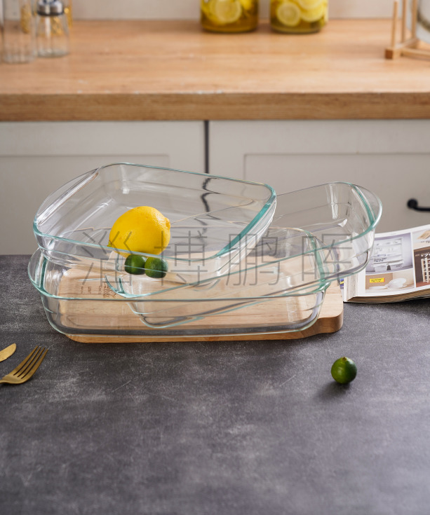 Premium Rectangular Baking Pan With Ears Clear Glass Baking Pan