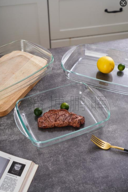 Premium Rectangular Baking Pan With Ears Clear Glass Baking Pan