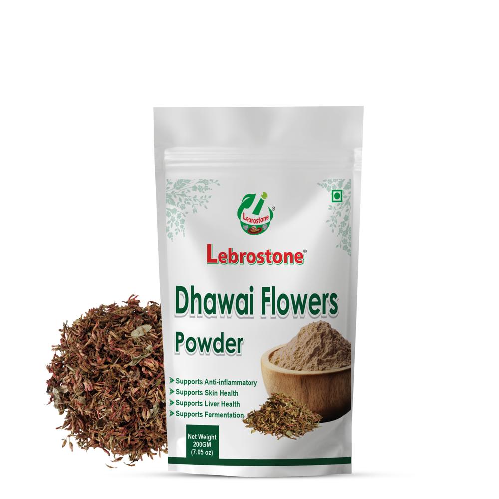 Lebrostone Dhawai Flowers Powder | Herbal Powder for Skin Health, Relaxation, Detoxification & Vitality | 200g