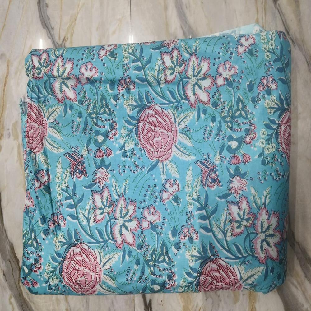HAND BLOCK PRINTED COTTON  FABRIC