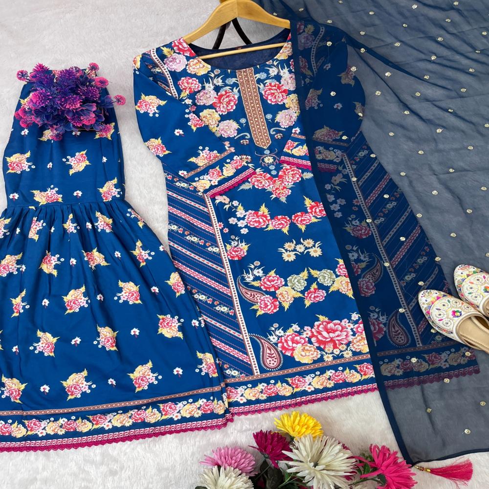 Blue Traditional Kurti Design