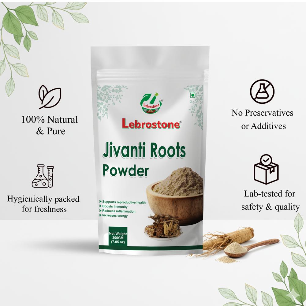 Lebrostone Jivanti Roots Powder | Herbal Powder for Energy & Vitality, Reproductive & Eye Health, Immunity & Skin Care | 200g