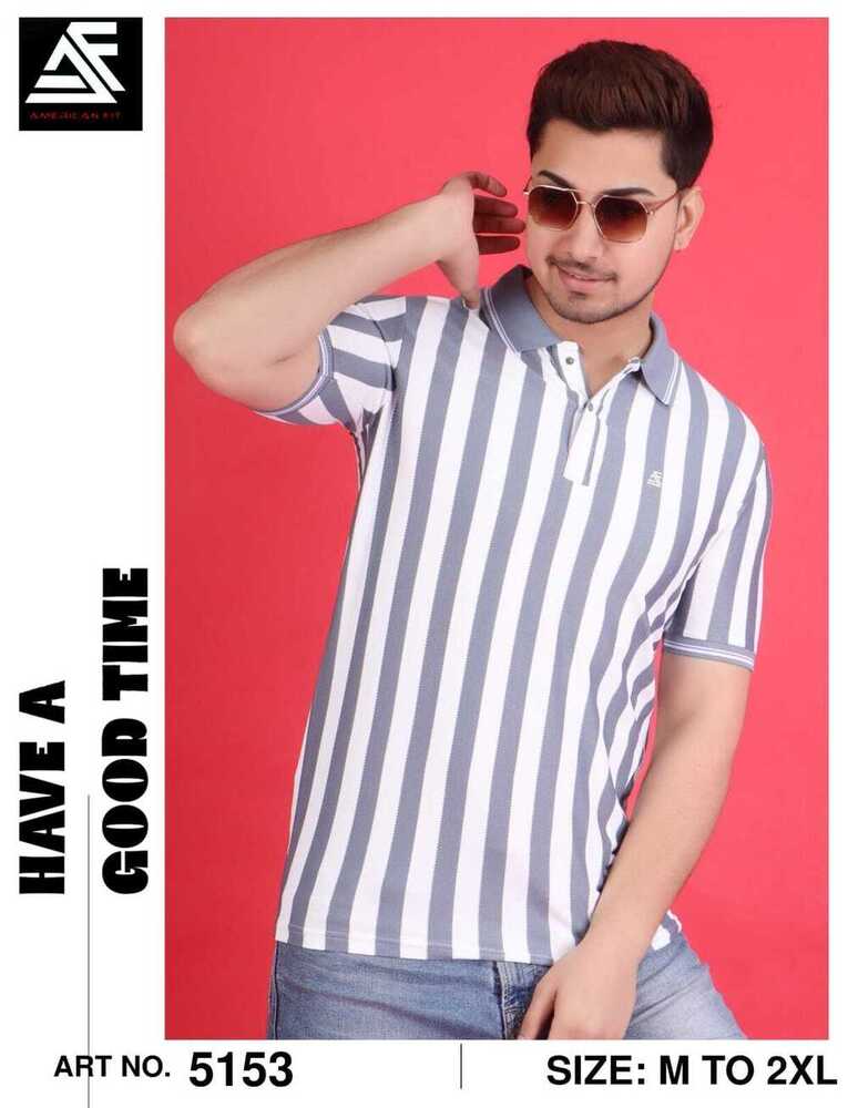 Cotton Jaquard Collar Tshirt