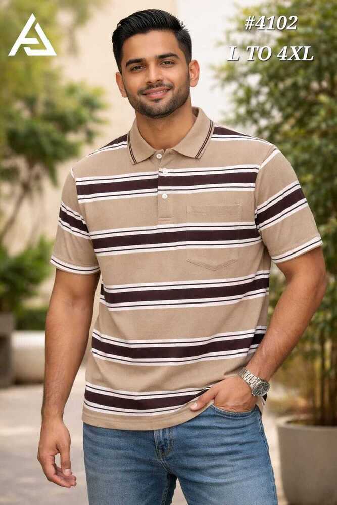 Cotton Jaquard Collar Tshirt