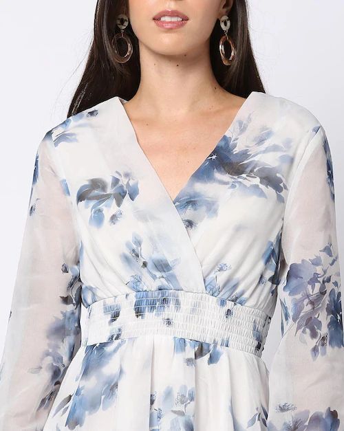 Ladies Floral Printed Western Dress