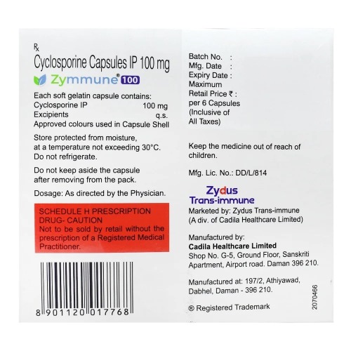 Zymmune 100 mg Capsule