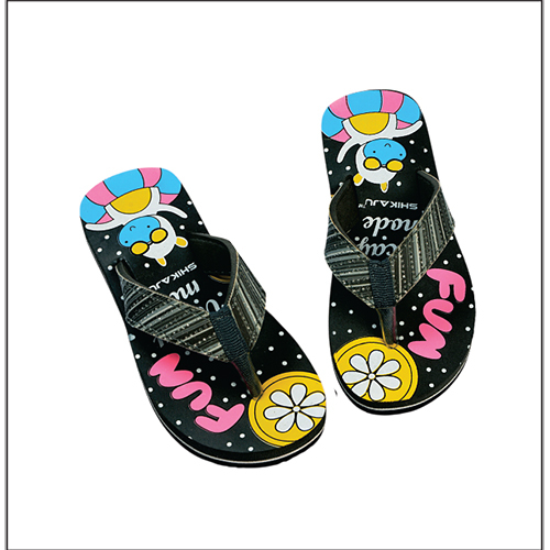 Black printed footwear