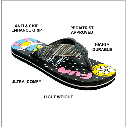 Black printed footwear