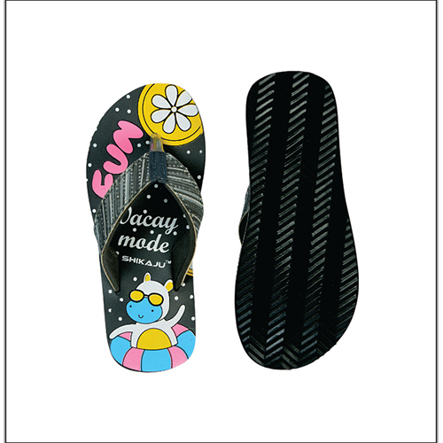 Black printed footwear