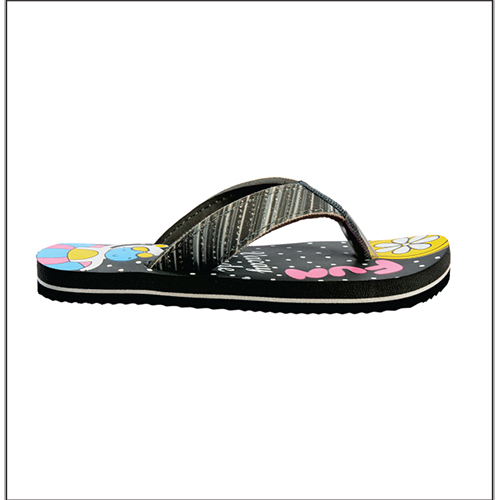 Black printed footwear