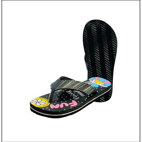 Black printed footwear