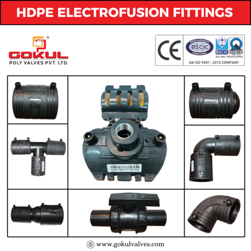 Hdpe Electrofusion Ball Valve - Hdpe Material, Size 40mm To 110mm, Color Black | Flange Connection, Medium Pressure, Industrial Water Line Usage