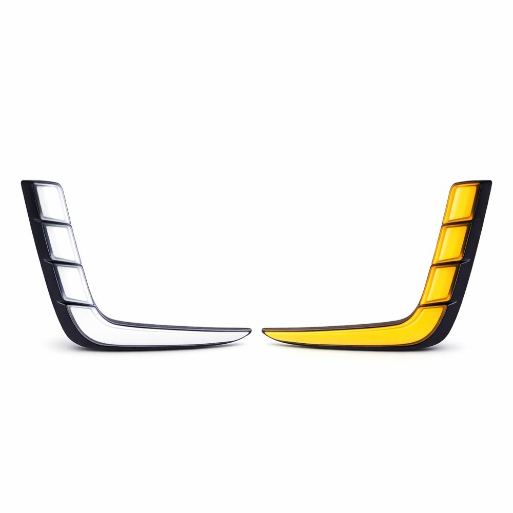 K D LED DRL Fog Lamp Cover for MARUTI SUZUKI SWIFT 2015 White DRL & Amber Indicator