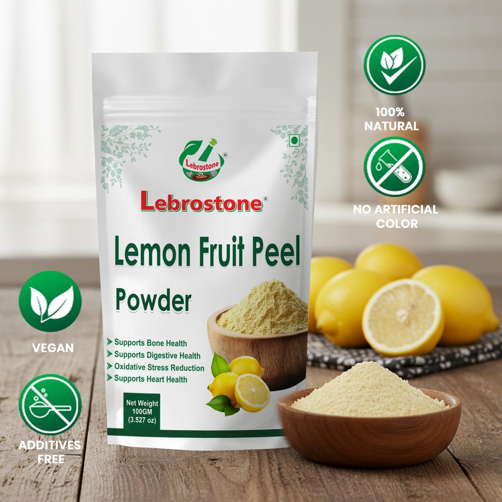 Lebrostone Lemon Fruit Peel Powder | Rich in Vitamin C, Boosts Immunity, Supports Digestion, Detox, Skin Care |100g