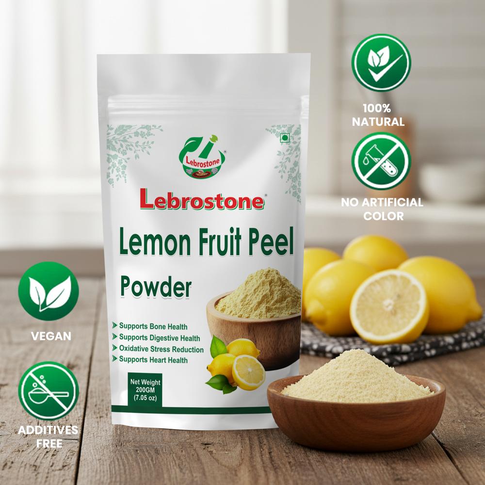 Lebrostone Lemon Fruit Peel Powder | Rich in Vitamin C, Boosts Immunity, Supports Digestion, Detox, Skin Care|200g