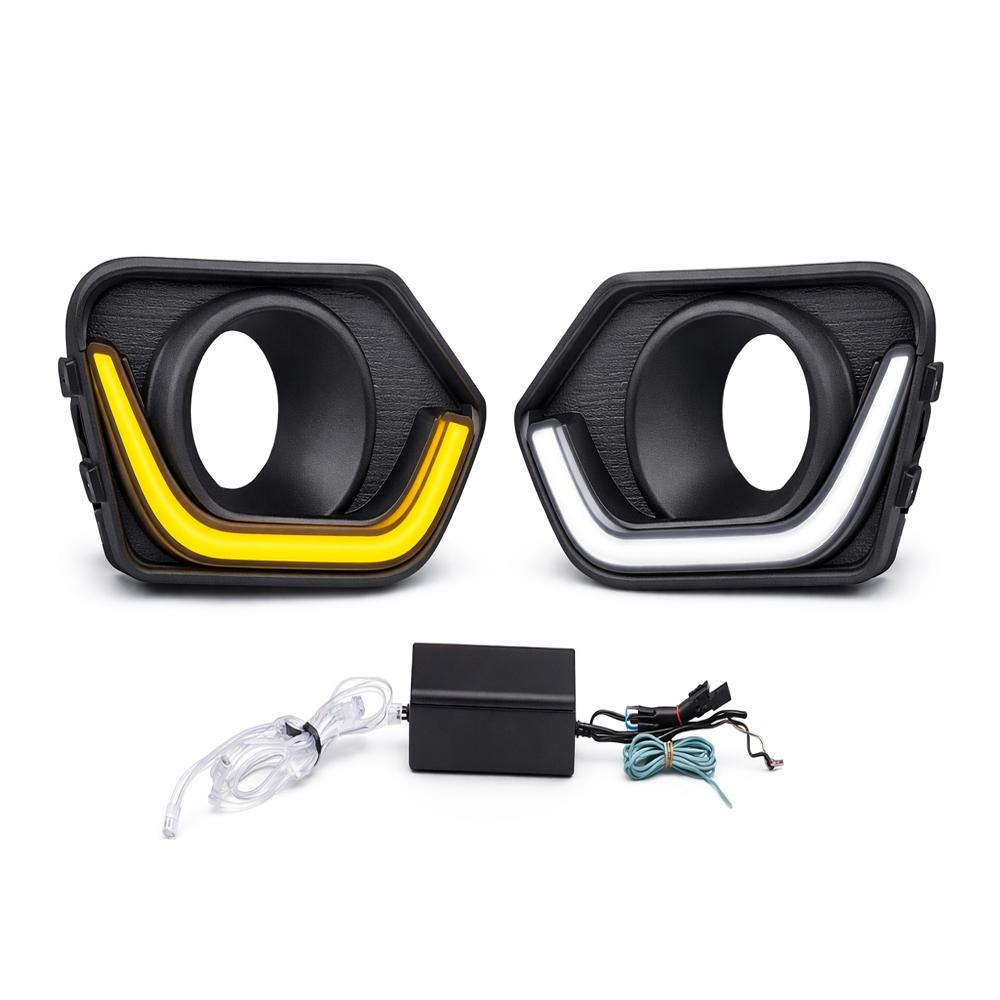 K D LED DRL Fog Lamp Cover for Maruti Suzuki DZIRE 2017 White DRL & Amber IndicatorWaterproof Car