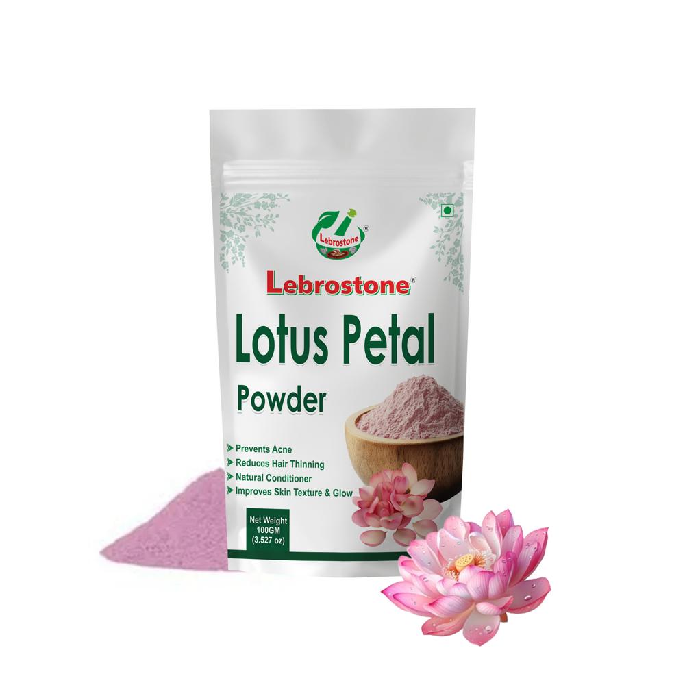 Lebrostone Lotus Petals Powder | Herbal Powder for Skin Beauty, Blood Sugar & Cholesterol Support, Immunity & Nutrient Enrichment | 100g