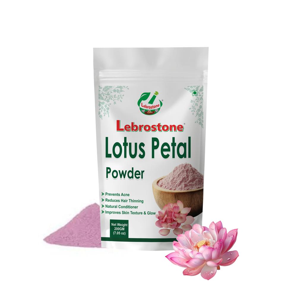 Lebrostone Lotus Petals Powder | Herbal Powder for Skin Beauty, Blood Sugar & Cholesterol Support, Immunity & Nutrient Enrichment | 200g