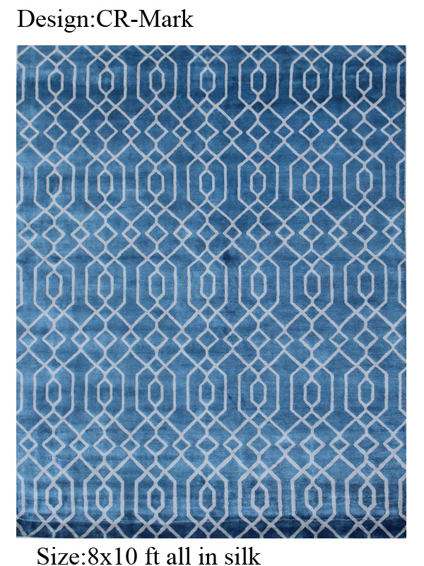 Authentic Hand-Knotted Indo-Tibetan Carpet wool silk carpet