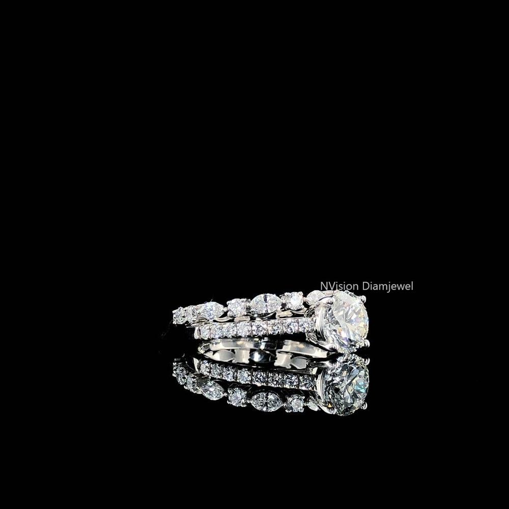 Eternal Sparkle: Premium Eternity & Solitaire 2 in 1 Natural Diamond Wedding Ring