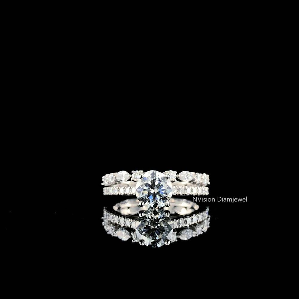 Eternal Sparkle: Premium Eternity & Solitaire 2 in 1 Natural Diamond Wedding Ring