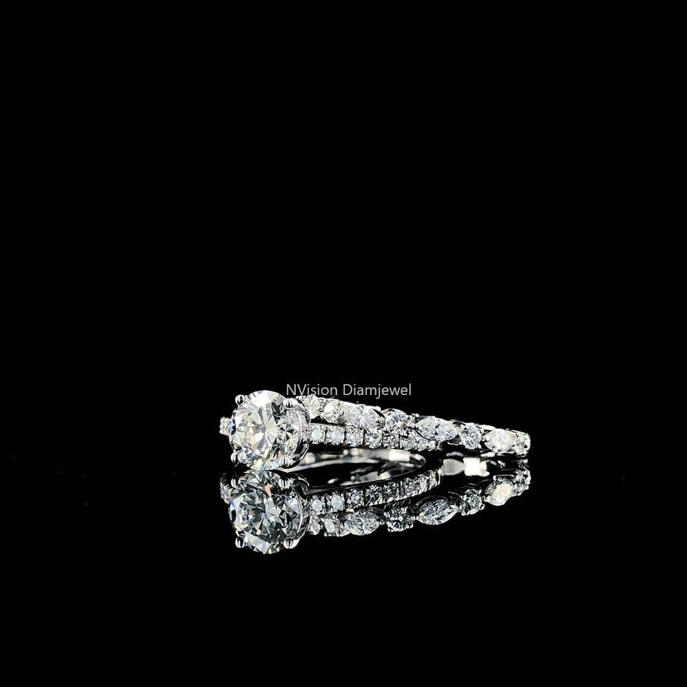 Eternal Sparkle: Premium Eternity & Solitaire 2 in 1 Natural Diamond Wedding Ring