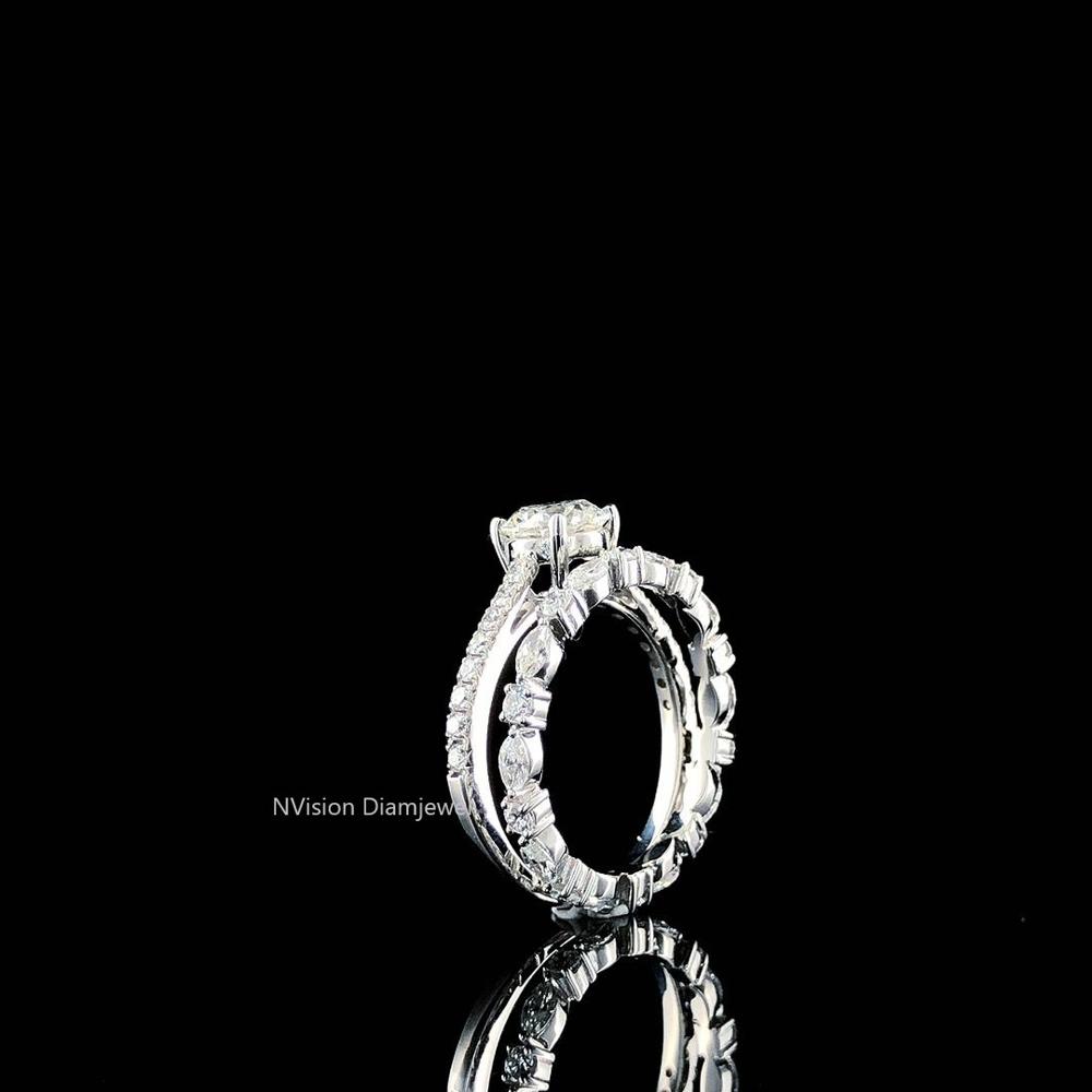 Eternal Sparkle: Premium Eternity & Solitaire 2 in 1 Natural Diamond Wedding Ring