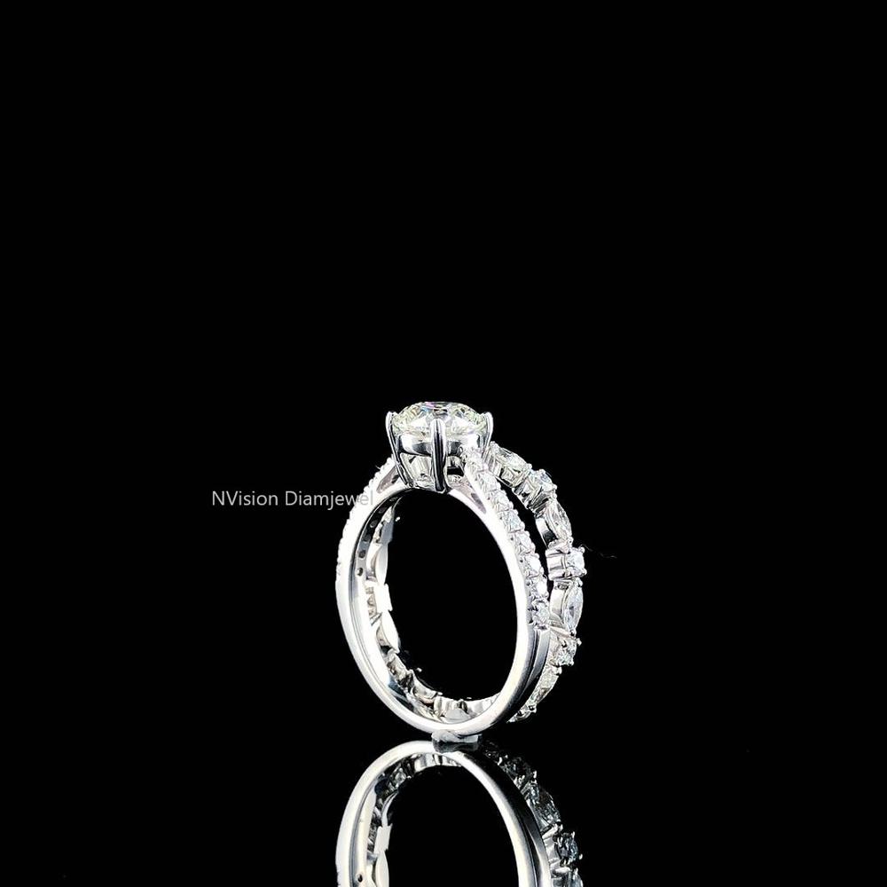 Eternal Sparkle: Premium Eternity & Solitaire 2 in 1 Natural Diamond Wedding Ring