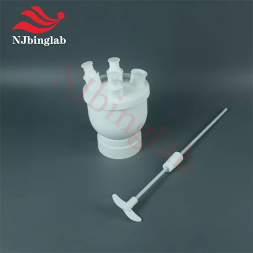 PTFE Round Bottom Flask, 1000ml With 4 Neck Sealed Stirring Paddle