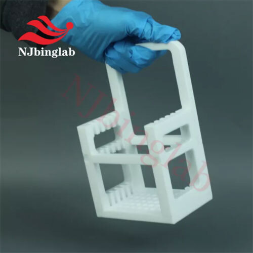 Semiconductor 4-inch Mask Cleaning Basket With 5 Independent Slot, made of PTFE