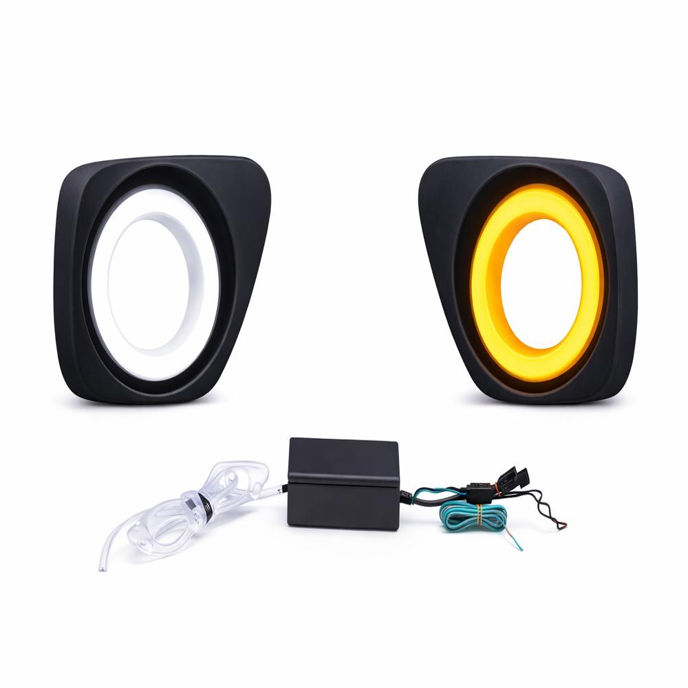 K D LED DRL Fog Lamp Cover for Maruti Suzuki WagonR 2019 White DRL & Amber Indicator