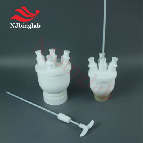 PTFE Round Bottom Flask, 1000ml with 4 necks