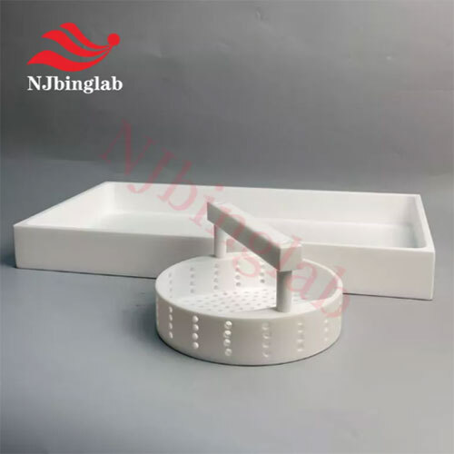 Custom PTFE Tray with PTFE Filter Basket Draing Lab Utensils