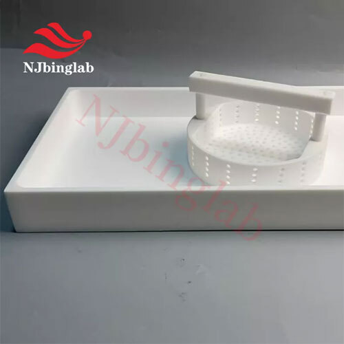 Custom PTFE Tray with PTFE Filter Basket Draing Lab Utensils
