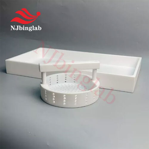 Combination of PTFE Tray and PTFE Filter Basket Cleaning System
