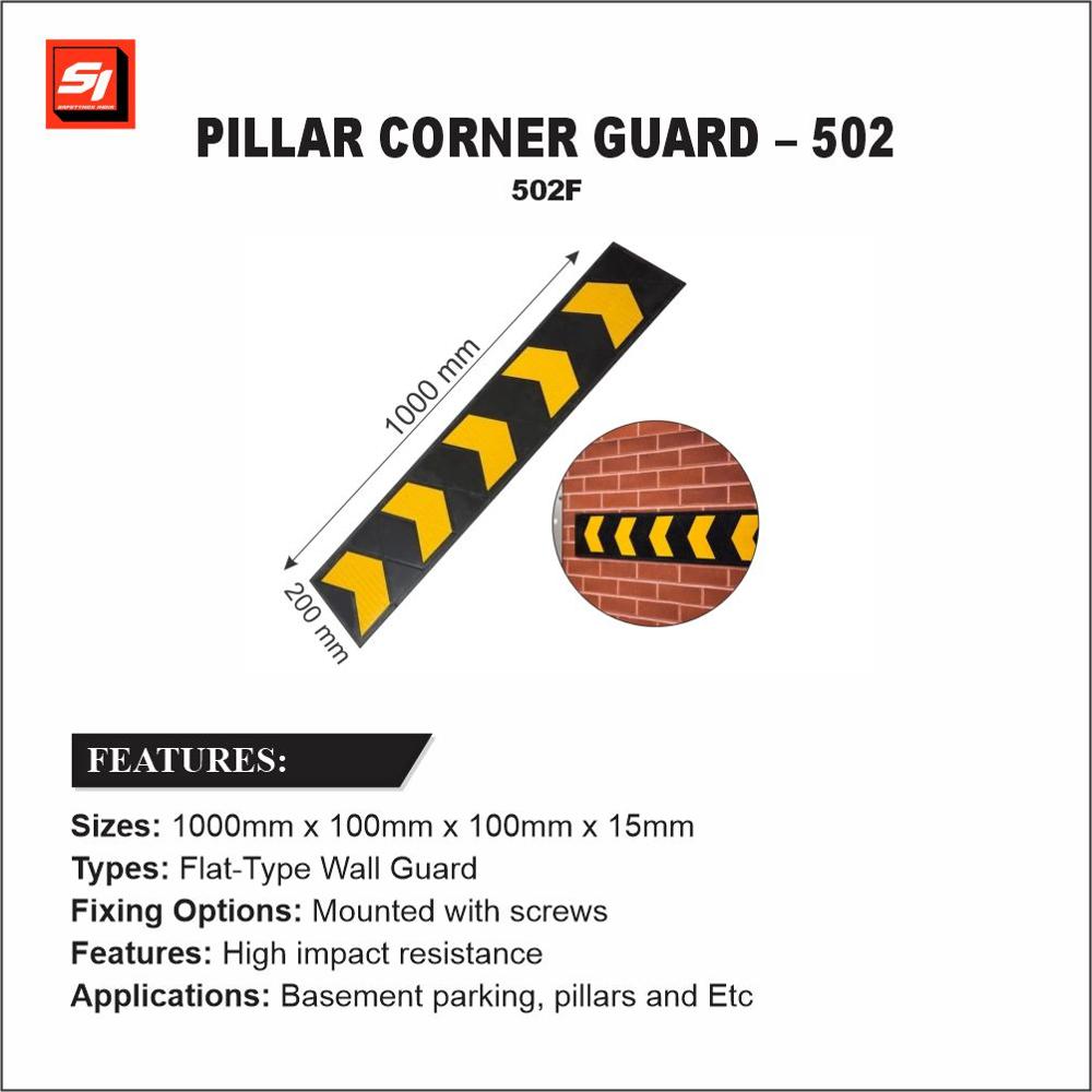 Rubber Wall Guard - 502f - Color: Black And Yellow
