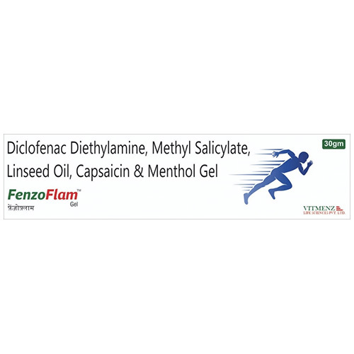 FENZOFLAM GEL Contains Diclofenac Diethylamine 1.16% w/w Methyl Salicylate 10% w/w Linseed Oil 3% w/w Capsaicin 0.025% w/w And Menthol 5% w/w Gel